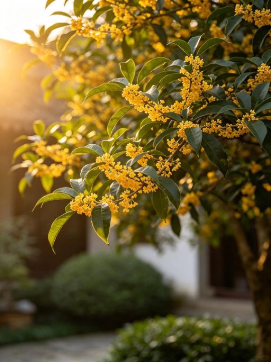 桂花图片：夕照桂香